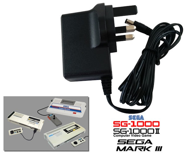 Regulated power supply for Sega SG-1000 (Mark I, II, III) with UK plug